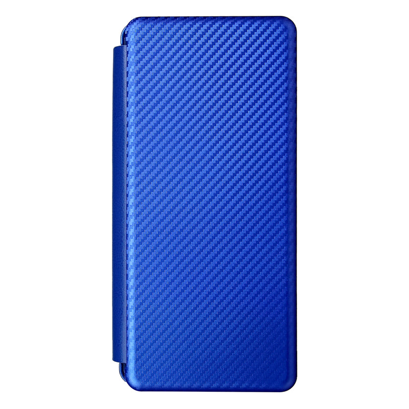 For Galaxy Z Fold3 5G Leather Phone Case Carbon Fiber Absorption Magnetic Closure with Card Slot and Ring Strap