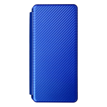 For Galaxy Z Fold3 5G Leather Phone Case Carbon Fiber Absorption Magnetic Closure with Card Slot and Ring Strap