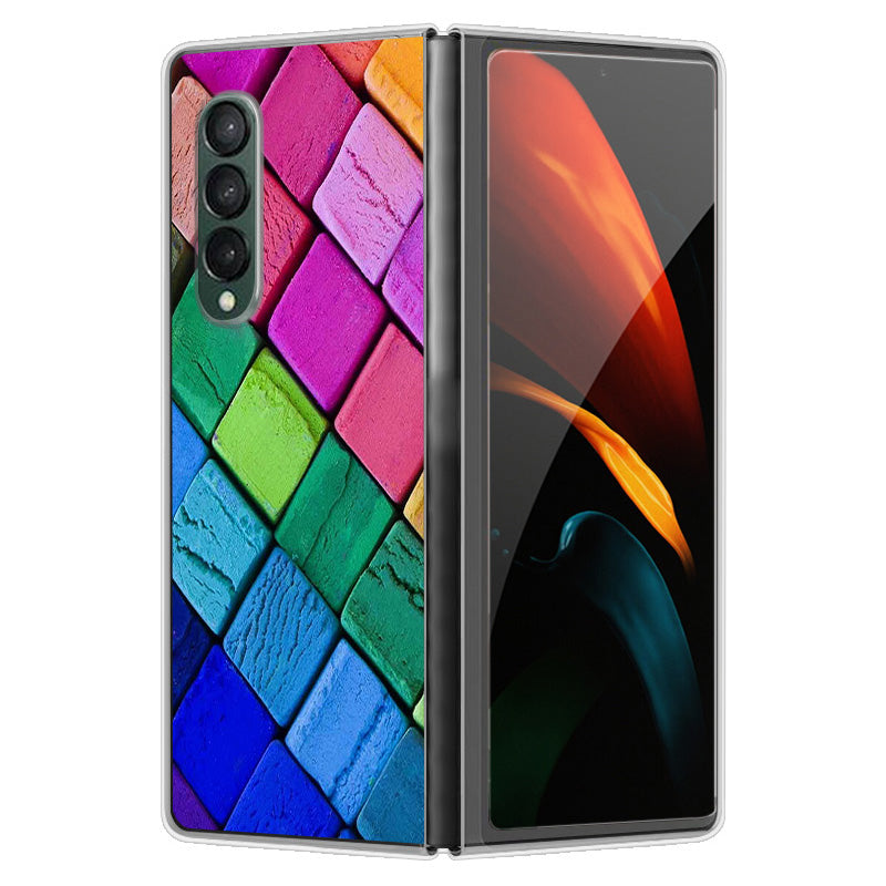 Clear Pattern Printing PC Back Shockproof Protective Cover for Samsung Galaxy Z Fold3 5G