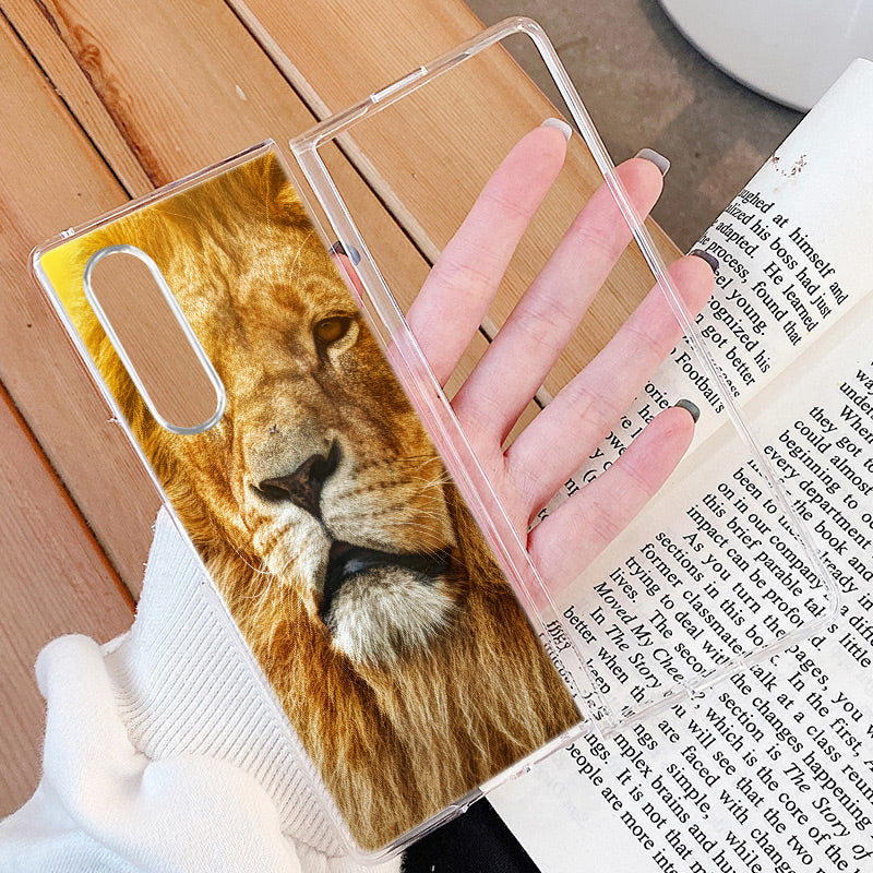 Clear Pattern Printing PC Back Shockproof Protective Cover for Samsung Galaxy Z Fold3 5G
