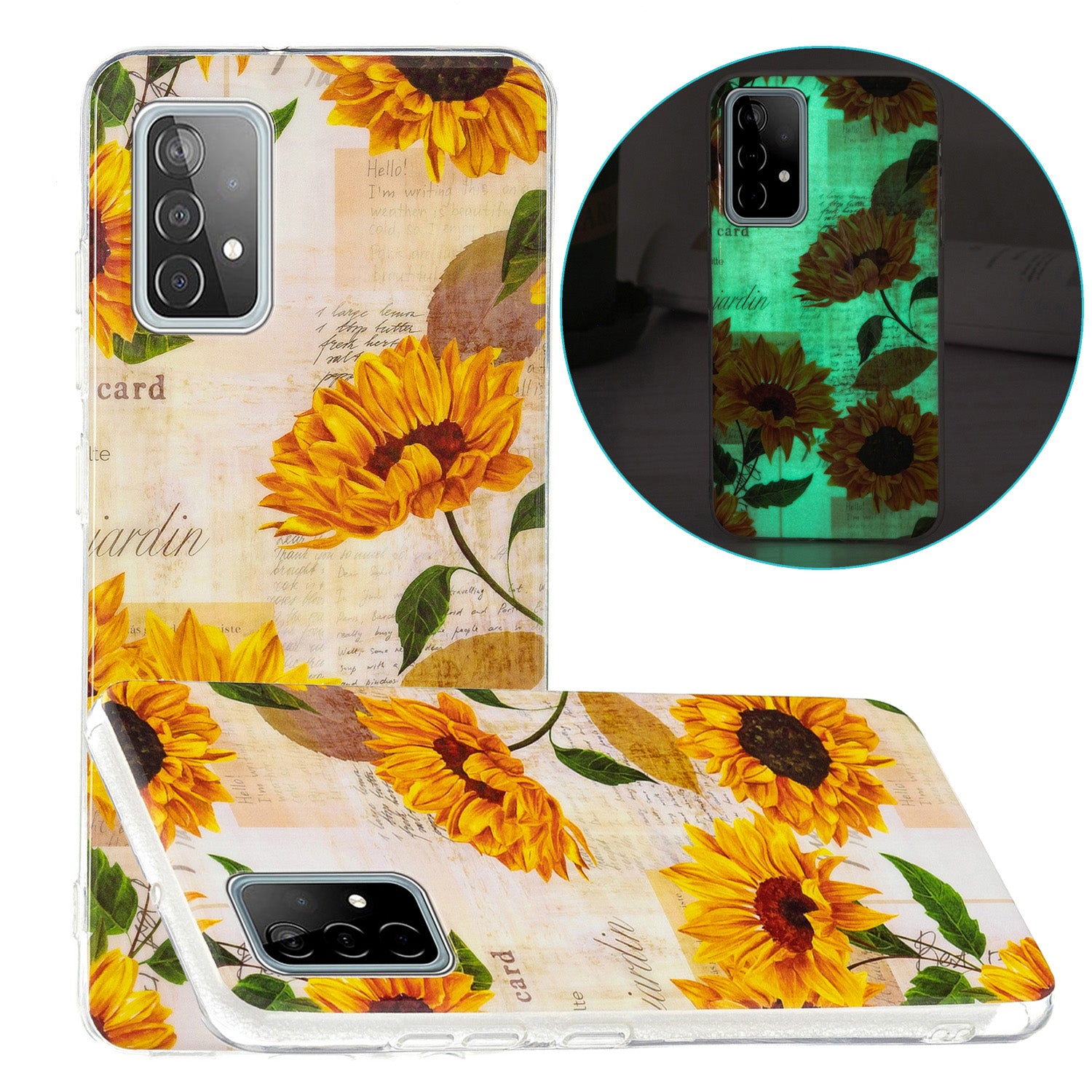 Noctilucent Pattern IMD Workmanship TPU Phone Case Luminous Mobile Shell for Samsung Galaxy A52 4G/A52 5G/A52s 5G