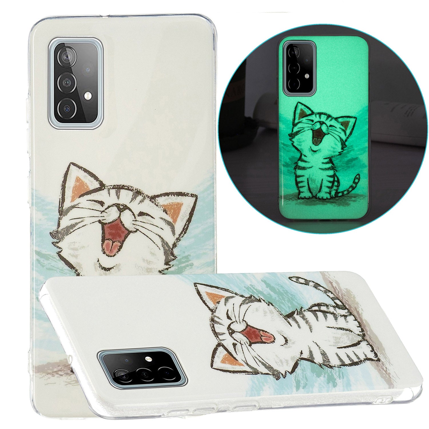 Noctilucent Pattern IMD Workmanship TPU Phone Case Luminous Mobile Shell for Samsung Galaxy A52 4G/A52 5G/A52s 5G