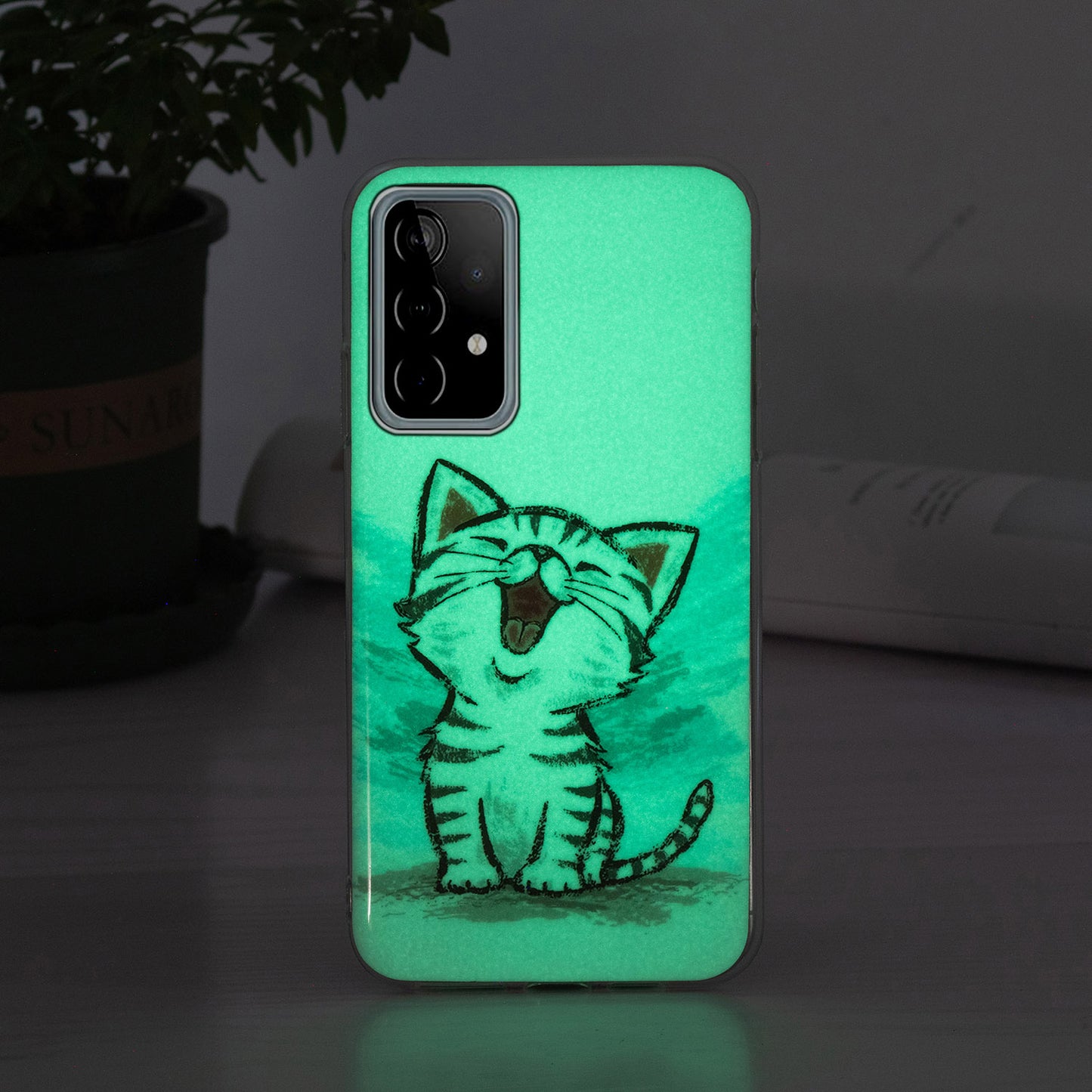 Noctilucent Pattern IMD Workmanship TPU Phone Case Luminous Mobile Shell for Samsung Galaxy A52 4G/A52 5G/A52s 5G