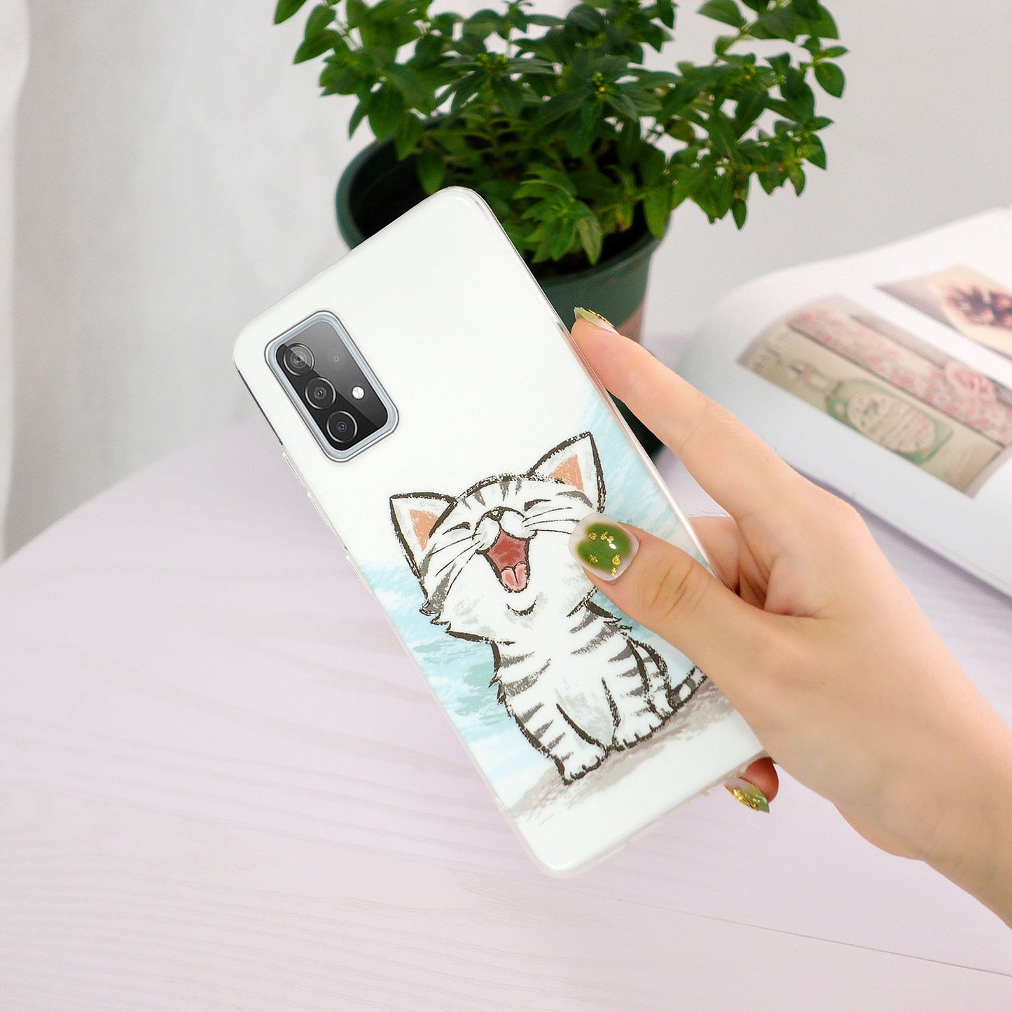 Noctilucent Pattern IMD Workmanship TPU Phone Case Luminous Mobile Shell for Samsung Galaxy A52 4G/A52 5G/A52s 5G