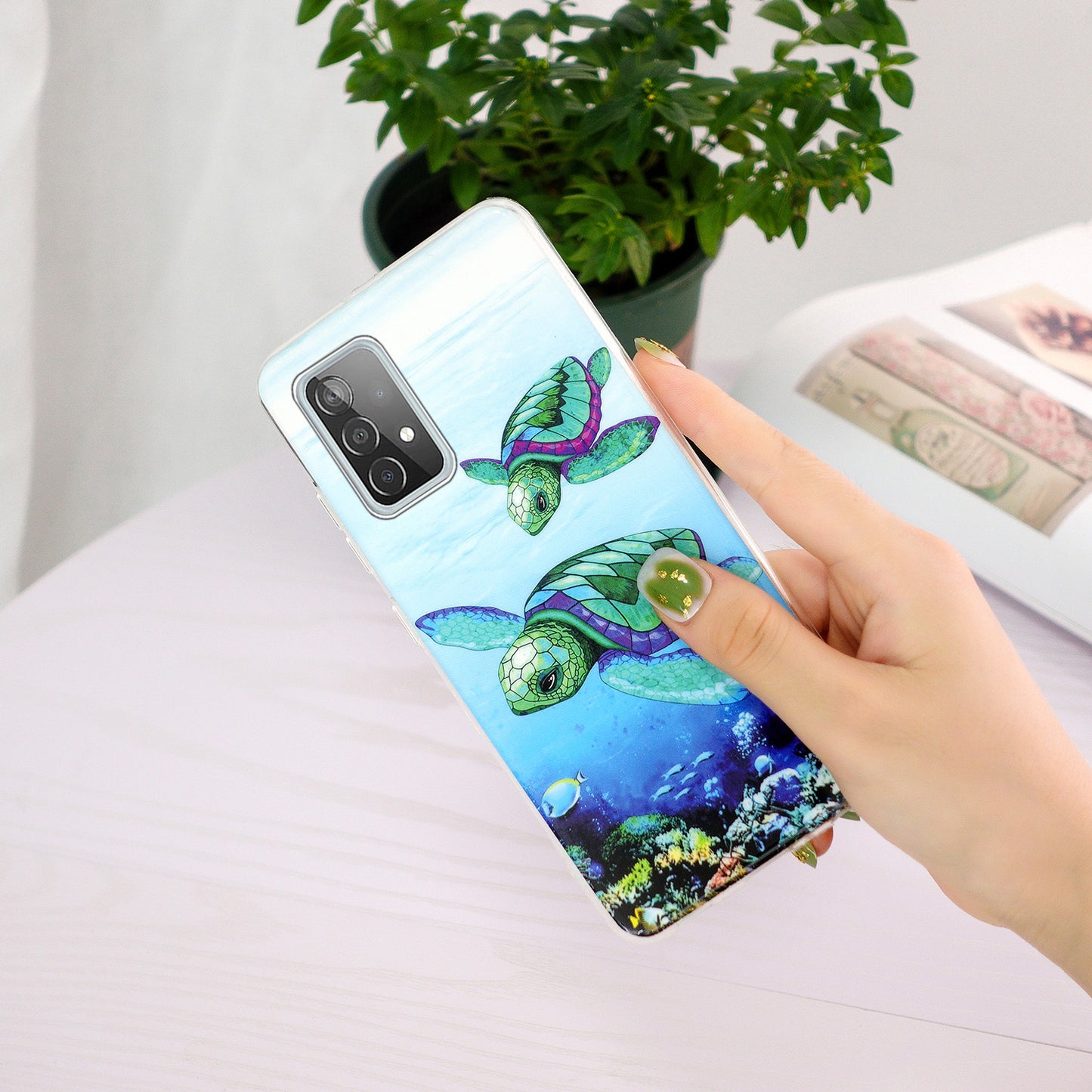Noctilucent Pattern IMD Workmanship TPU Phone Case Luminous Mobile Shell for Samsung Galaxy A52 4G/A52 5G/A52s 5G