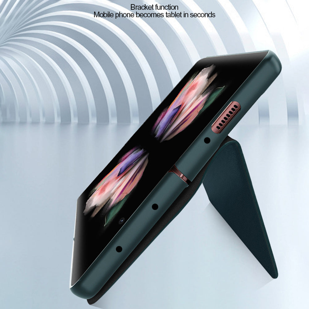 Detachable 2-in-1 Skin-Touch Split Leather Case Phone Cover with Wallet Stand for Samsung Galaxy Z Fold3 5G