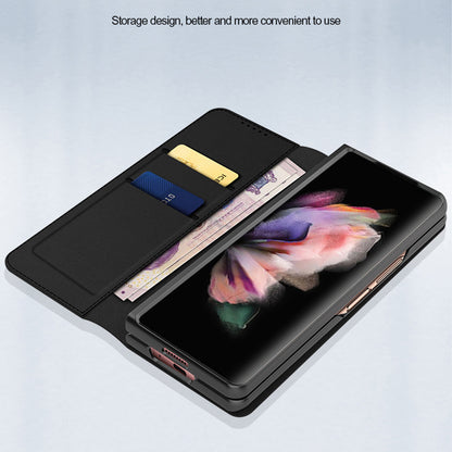 Detachable 2-in-1 Skin-Touch Split Leather Case Phone Cover with Wallet Stand for Samsung Galaxy Z Fold3 5G