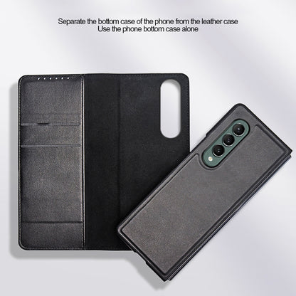 Detachable 2-in-1 Skin-Touch Split Leather Case Phone Cover with Wallet Stand for Samsung Galaxy Z Fold3 5G