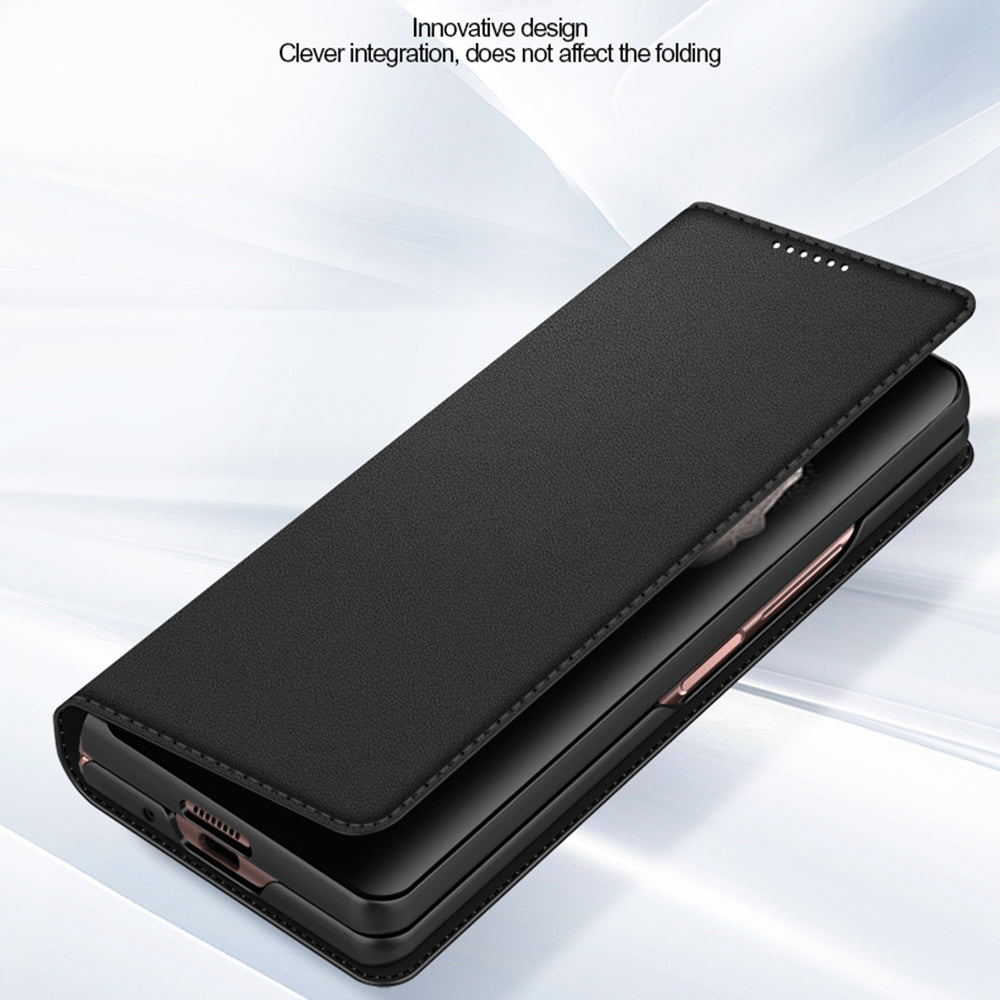 Detachable 2-in-1 Skin-Touch Split Leather Case Phone Cover with Wallet Stand for Samsung Galaxy Z Fold3 5G