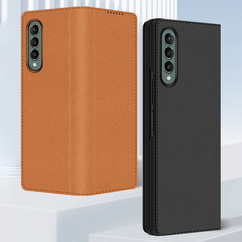 Detachable 2-in-1 Skin-Touch Split Leather Case Phone Cover with Wallet Stand for Samsung Galaxy Z Fold3 5G