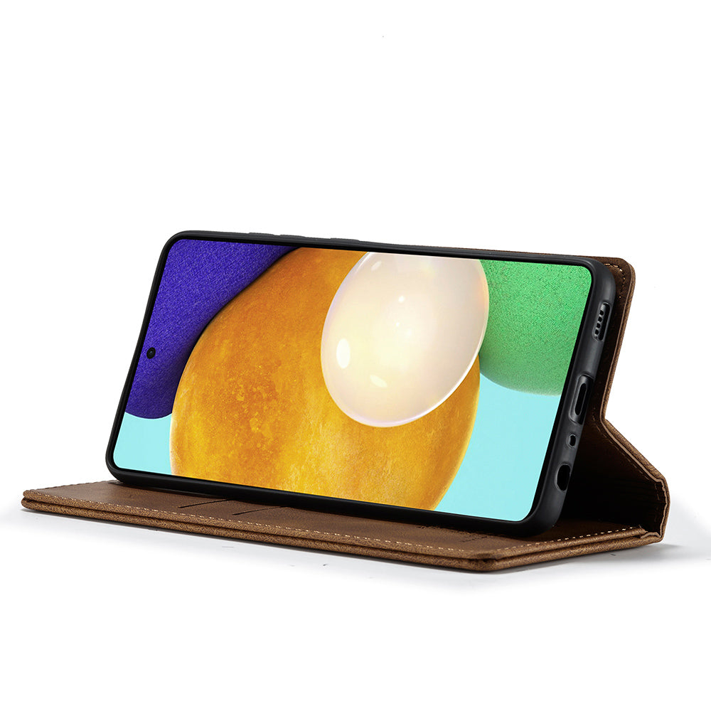 FORWENW F2 Series Wallet Stand Design Solid Color Leather Phone Case for Samsung Galaxy A52 4G/5G/A52s 5G