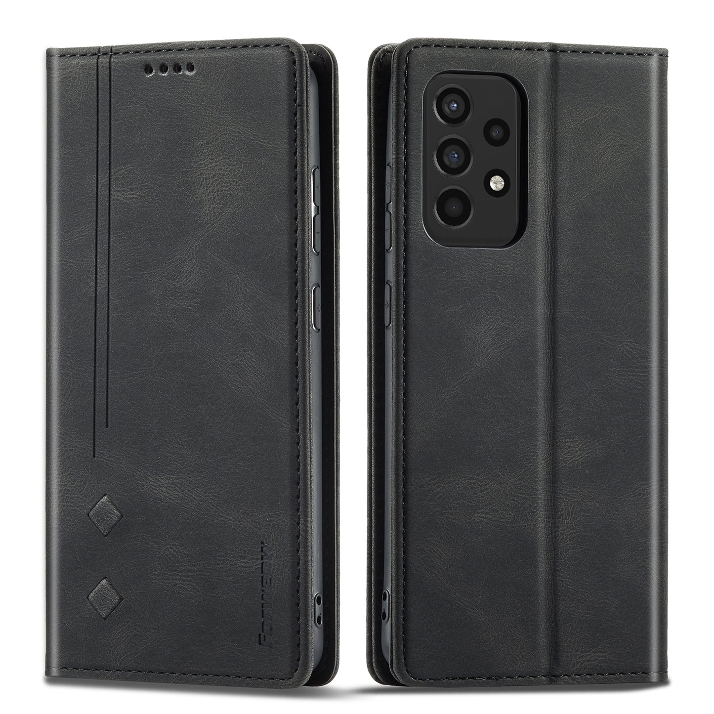FORWENW F2 Series Wallet Stand Design Solid Color Leather Phone Case for Samsung Galaxy A52 4G/5G/A52s 5G