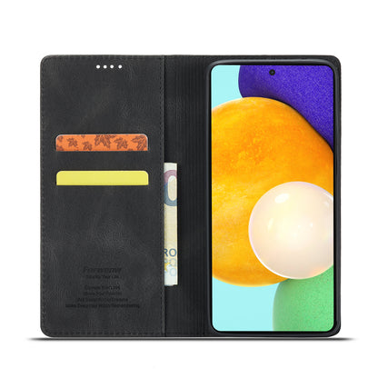 FORWENW F2 Series Wallet Stand Design Solid Color Leather Phone Case for Samsung Galaxy A52 4G/5G/A52s 5G