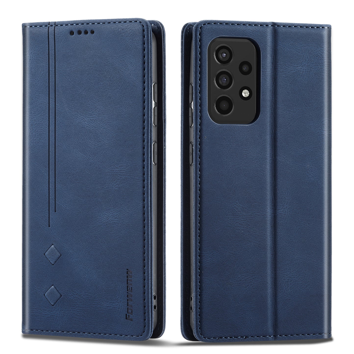 FORWENW F2 Series Wallet Stand Design Solid Color Leather Phone Case for Samsung Galaxy A52 4G/5G/A52s 5G