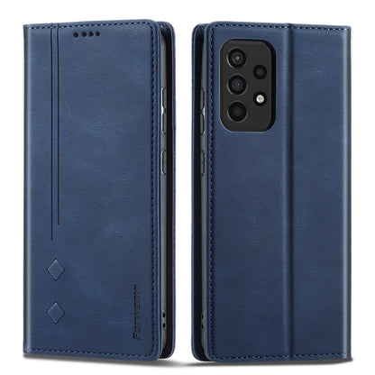 FORWENW F2 Series Wallet Stand Design Solid Color Leather Phone Case for Samsung Galaxy A52 4G/5G/A52s 5G