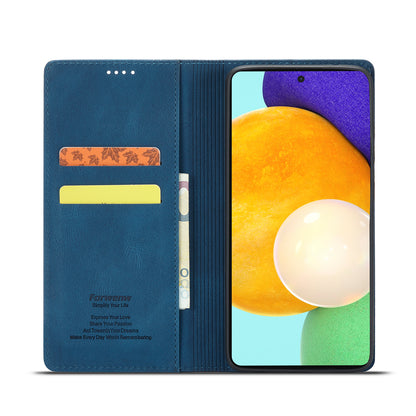 FORWENW F2 Series Wallet Stand Design Solid Color Leather Phone Case for Samsung Galaxy A52 4G/5G/A52s 5G