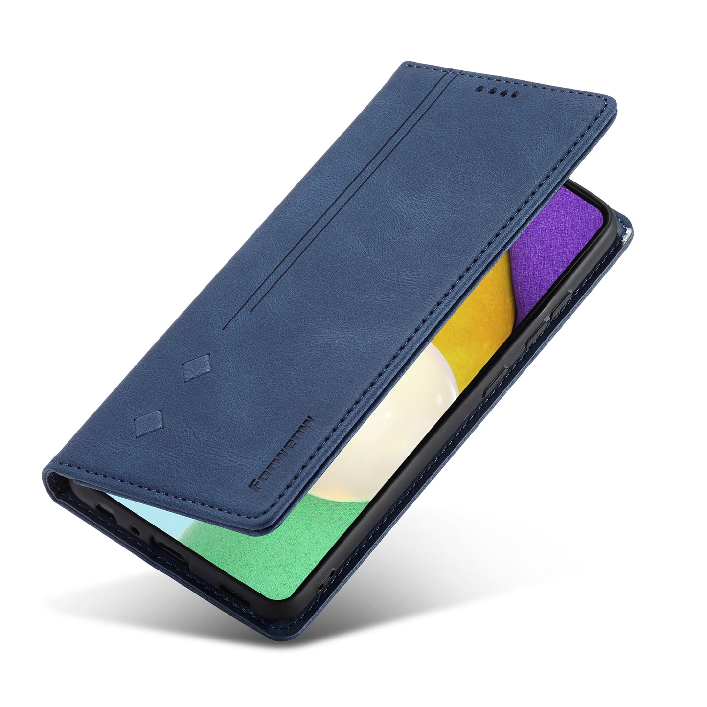 FORWENW F2 Series Wallet Stand Design Solid Color Leather Phone Case for Samsung Galaxy A52 4G/5G/A52s 5G