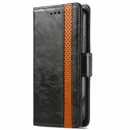 CASENEO 002 Series Protective Shockproof Dual Magnetic Flap Wallet Stand Design Business Style Splicing Leather Phone Case for Samsung Galaxy A52 4G/5G/A52s 5G