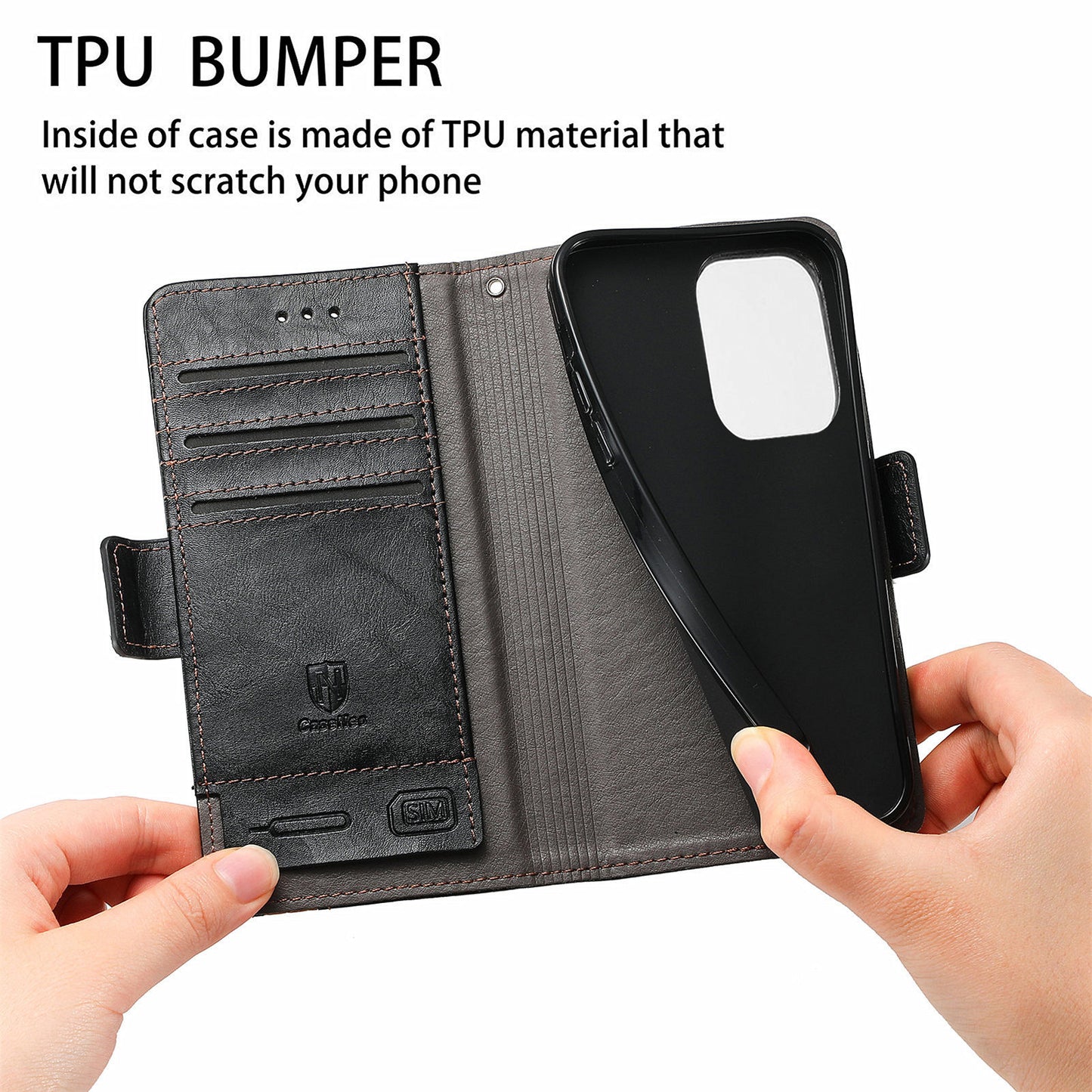 CASENEO 002 Series Protective Shockproof Dual Magnetic Flap Wallet Stand Design Business Style Splicing Leather Phone Case for Samsung Galaxy A52 4G/5G/A52s 5G