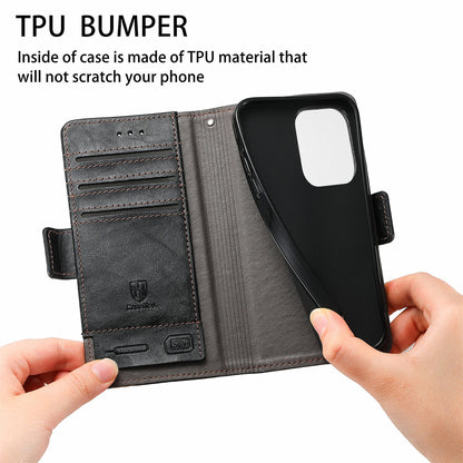 CASENEO 002 Series Protective Shockproof Dual Magnetic Flap Wallet Stand Design Business Style Splicing Leather Phone Case for Samsung Galaxy A52 4G/5G/A52s 5G