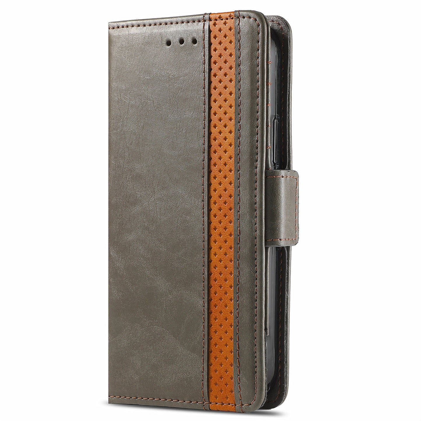 CASENEO 002 Series Protective Shockproof Dual Magnetic Flap Wallet Stand Design Business Style Splicing Leather Phone Case for Samsung Galaxy A52 4G/5G/A52s 5G