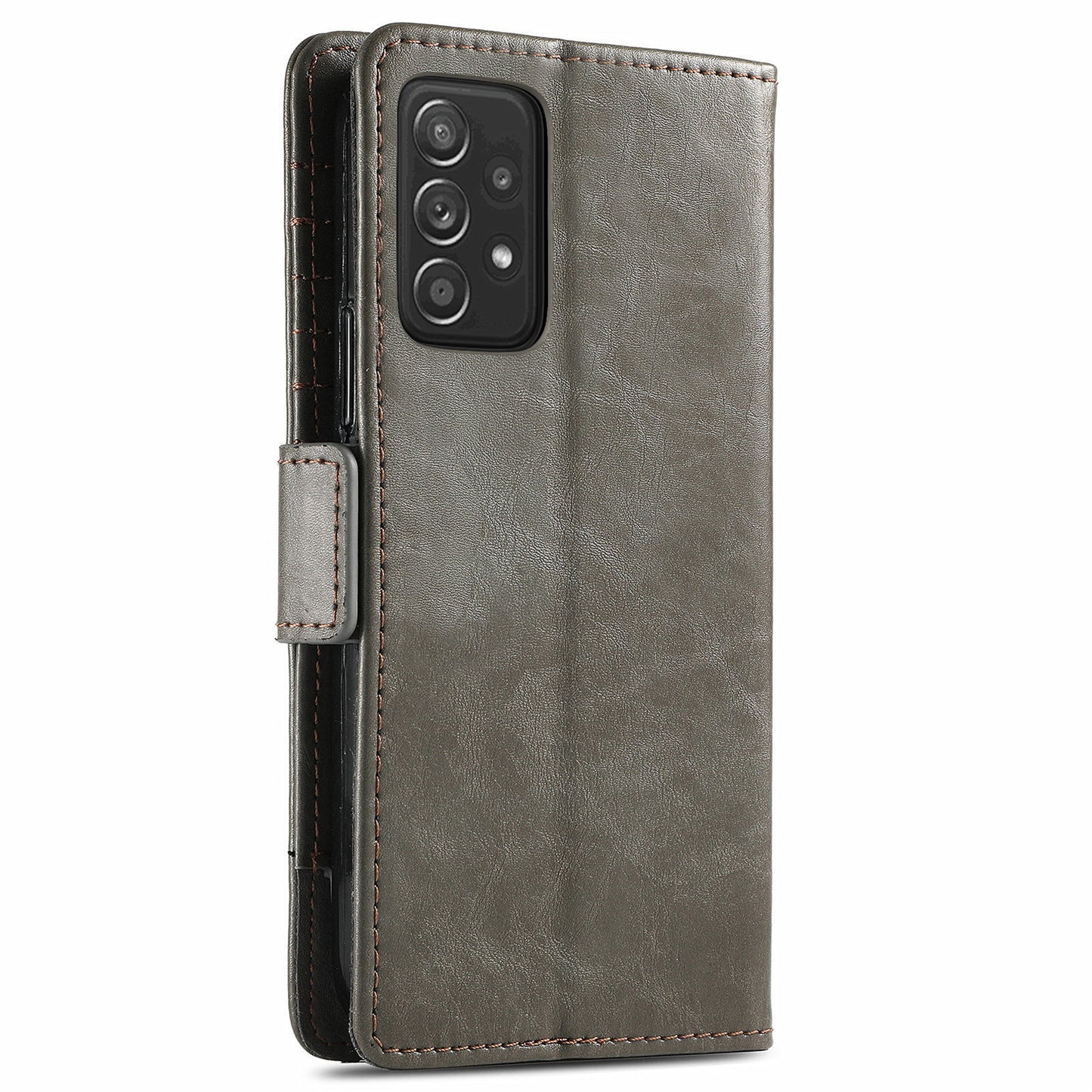 CASENEO 002 Series Protective Shockproof Dual Magnetic Flap Wallet Stand Design Business Style Splicing Leather Phone Case for Samsung Galaxy A52 4G/5G/A52s 5G