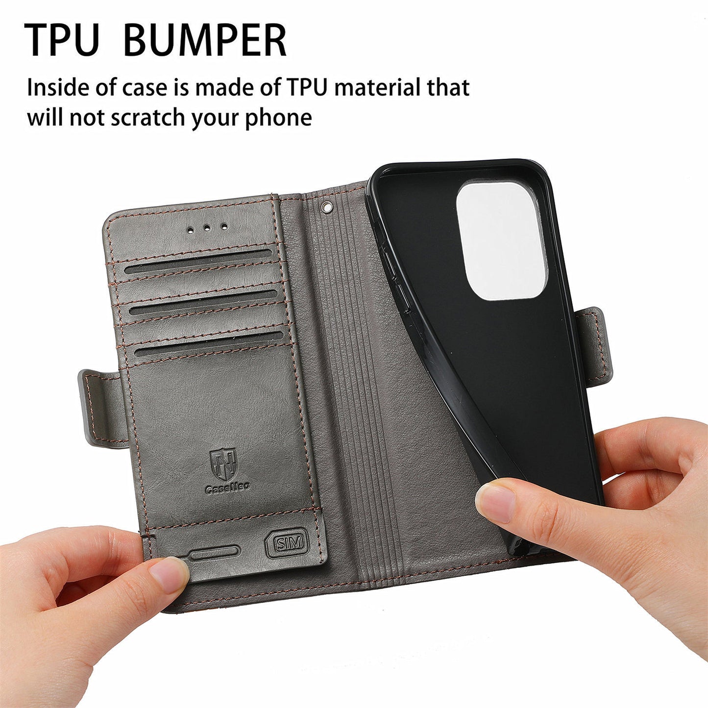 CASENEO 002 Series Protective Shockproof Dual Magnetic Flap Wallet Stand Design Business Style Splicing Leather Phone Case for Samsung Galaxy A52 4G/5G/A52s 5G