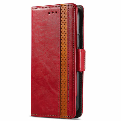 CASENEO 002 Series Protective Shockproof Dual Magnetic Flap Wallet Stand Design Business Style Splicing Leather Phone Case for Samsung Galaxy A52 4G/5G/A52s 5G