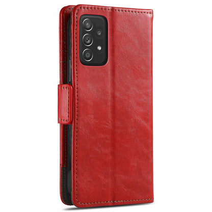 CASENEO 002 Series Protective Shockproof Dual Magnetic Flap Wallet Stand Design Business Style Splicing Leather Phone Case for Samsung Galaxy A52 4G/5G/A52s 5G