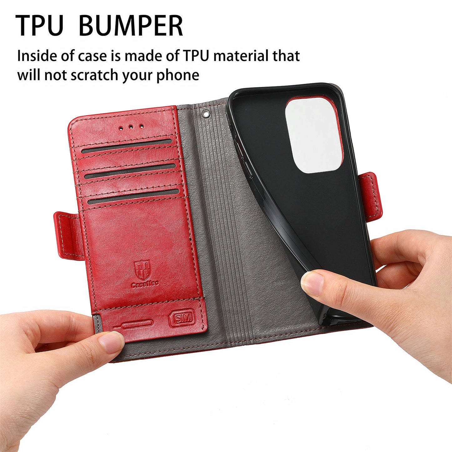 CASENEO 002 Series Protective Shockproof Dual Magnetic Flap Wallet Stand Design Business Style Splicing Leather Phone Case for Samsung Galaxy A52 4G/5G/A52s 5G