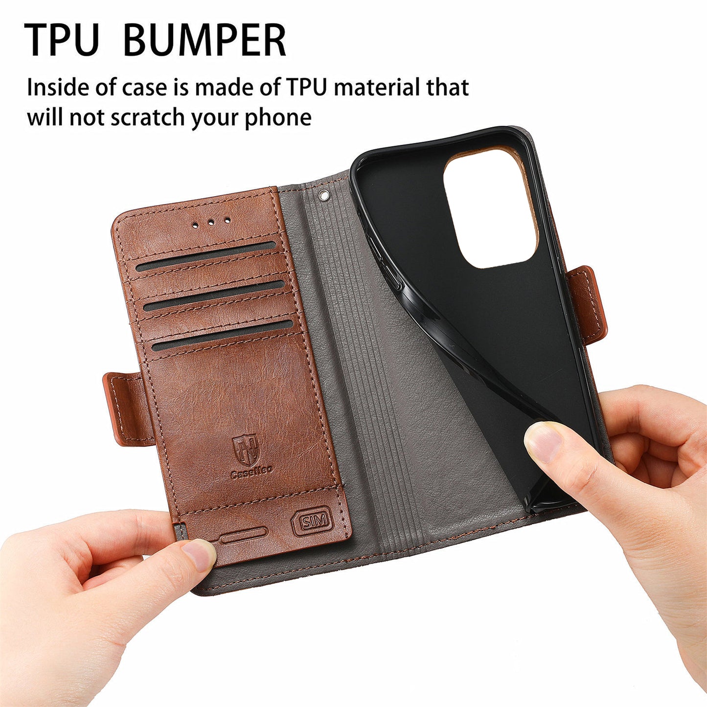 CASENEO 002 Series Protective Shockproof Dual Magnetic Flap Wallet Stand Design Business Style Splicing Leather Phone Case for Samsung Galaxy A52 4G/5G/A52s 5G