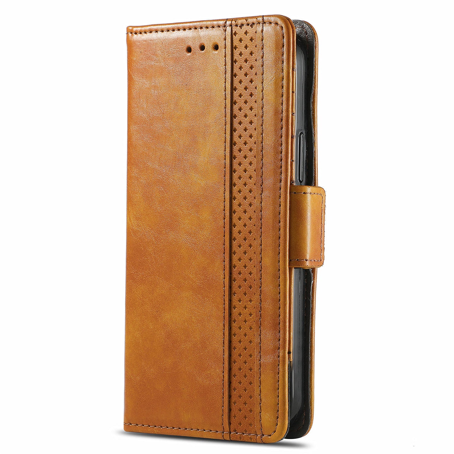 CASENEO 002 Series Protective Shockproof Dual Magnetic Flap Wallet Stand Design Business Style Splicing Leather Phone Case for Samsung Galaxy A52 4G/5G/A52s 5G