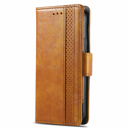 CASENEO 002 Series Protective Shockproof Dual Magnetic Flap Wallet Stand Design Business Style Splicing Leather Phone Case for Samsung Galaxy A52 4G/5G/A52s 5G