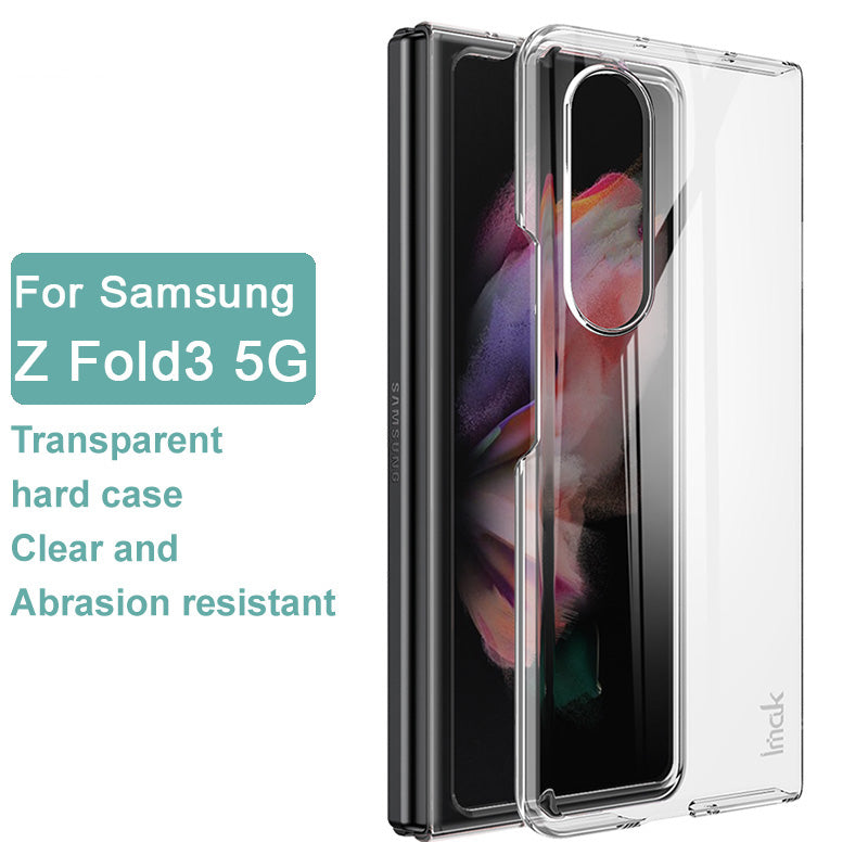 IMAK Crystal Case II Pro Slim Clear PC Hard-Back Not-Yellowing Protective Cover for Samsung Galaxy Z Fold3 5G
