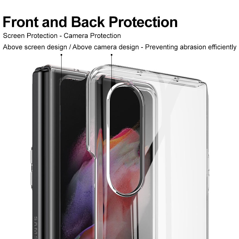 IMAK Crystal Case II Pro Slim Clear PC Hard-Back Not-Yellowing Protective Cover for Samsung Galaxy Z Fold3 5G