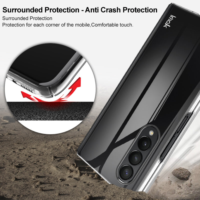 IMAK Crystal Case II Pro Slim Clear PC Hard-Back Not-Yellowing Protective Cover for Samsung Galaxy Z Fold3 5G