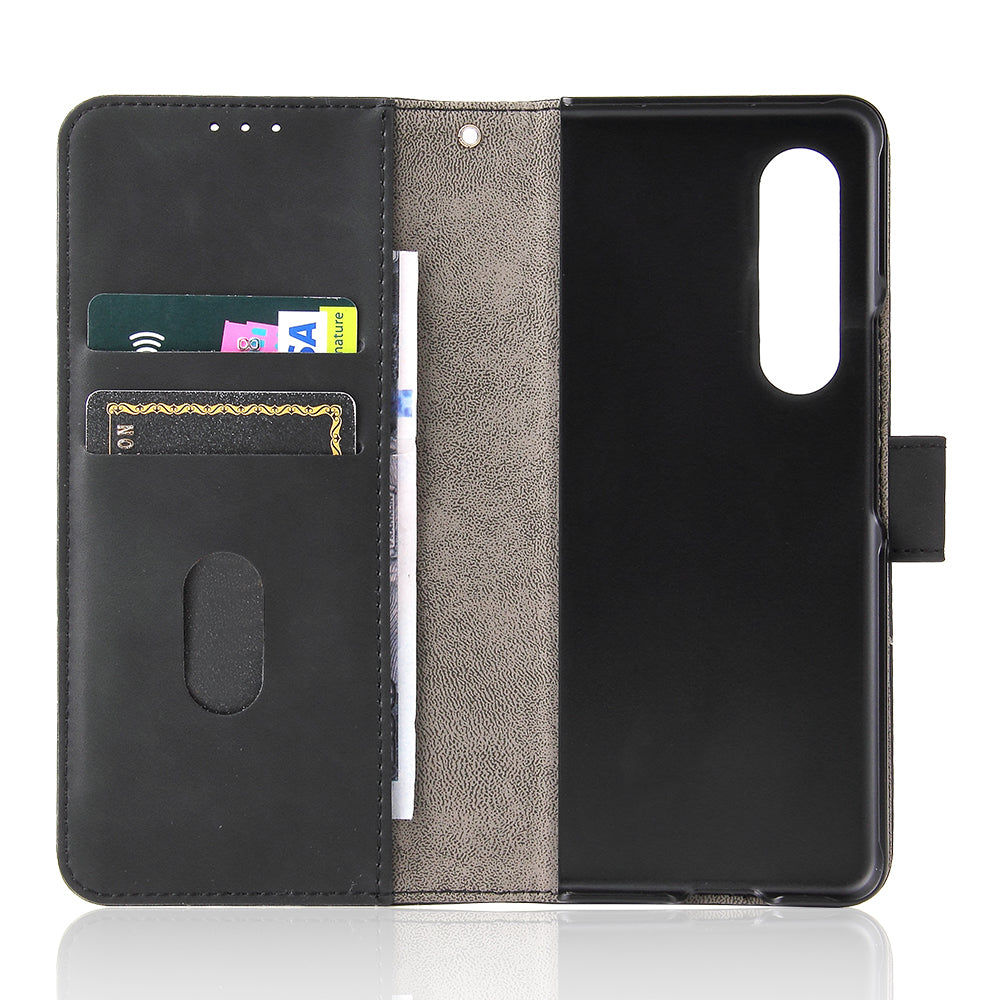 Skin-touch Wallet Stand Leather Case Phone Protective Cover for Samsung Galaxy Z Fold3 5G