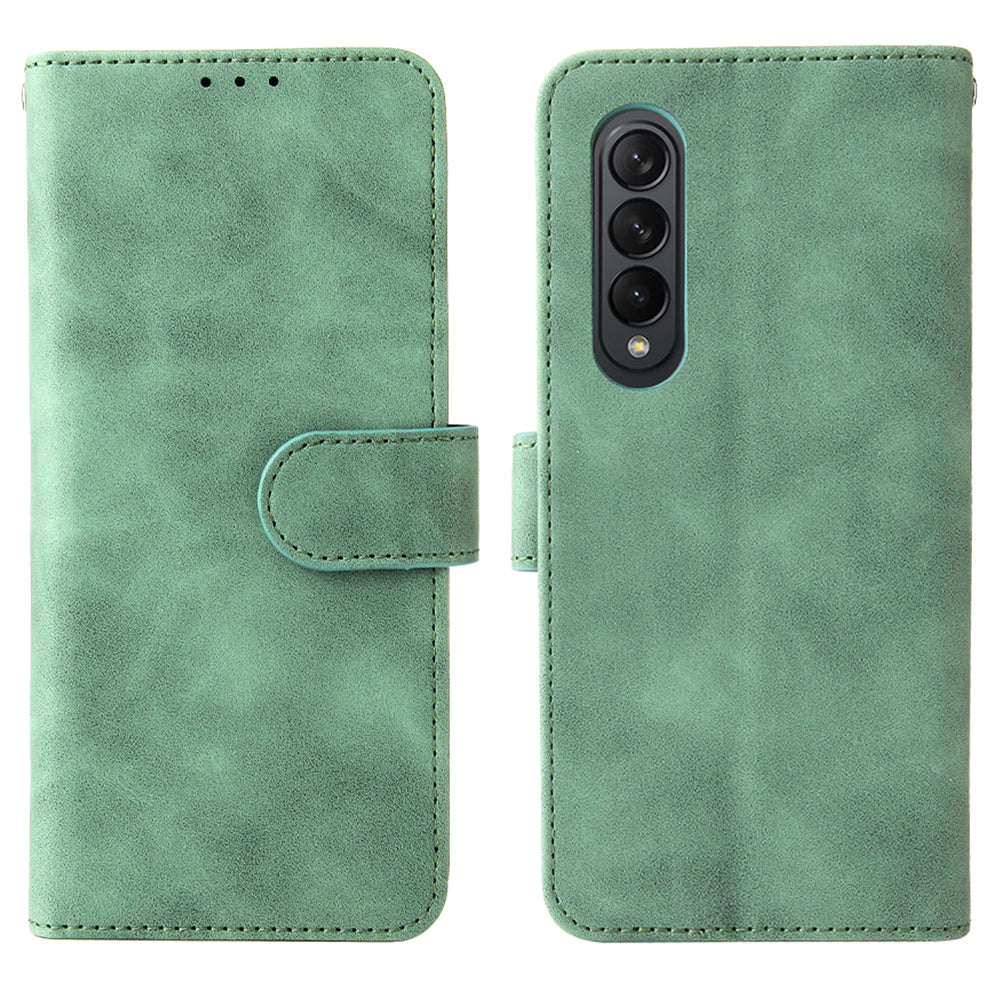 Skin-touch Wallet Stand Leather Case Phone Protective Cover for Samsung Galaxy Z Fold3 5G
