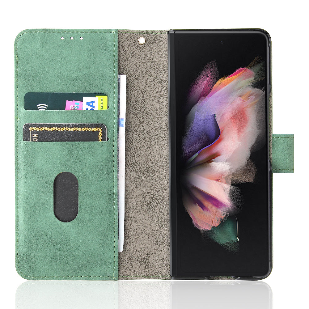 Skin-touch Wallet Stand Leather Case Phone Protective Cover for Samsung Galaxy Z Fold3 5G