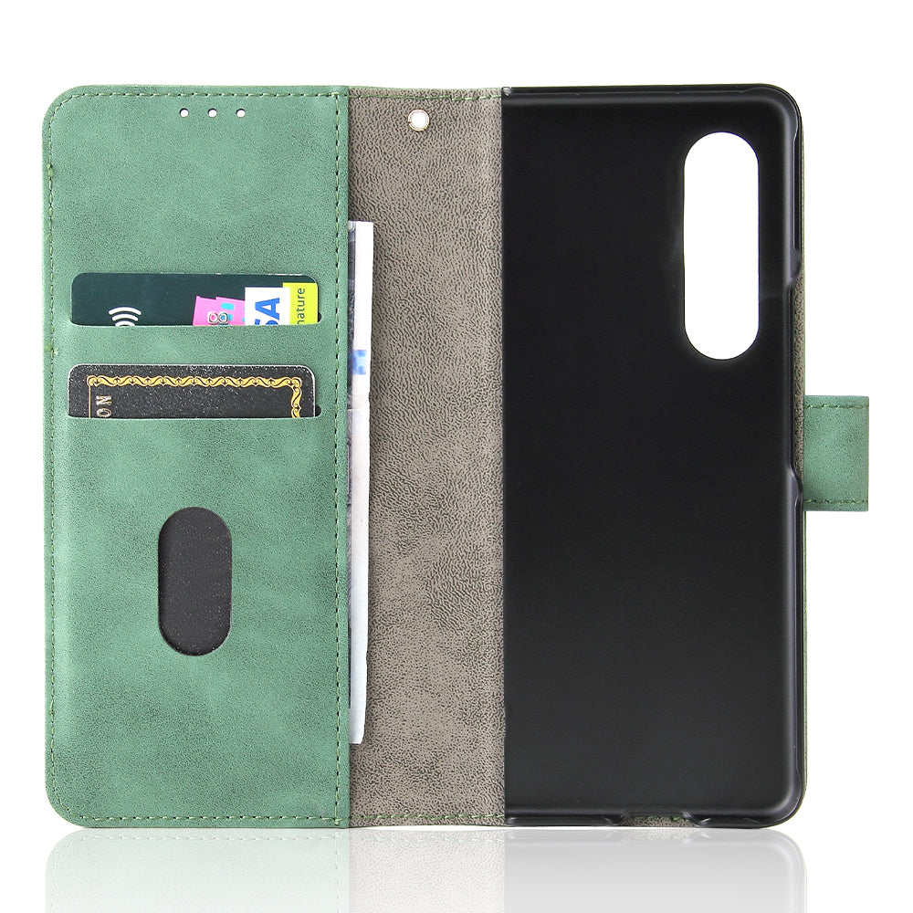Skin-touch Wallet Stand Leather Case Phone Protective Cover for Samsung Galaxy Z Fold3 5G