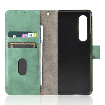 Skin-touch Wallet Stand Leather Case Phone Protective Cover for Samsung Galaxy Z Fold3 5G