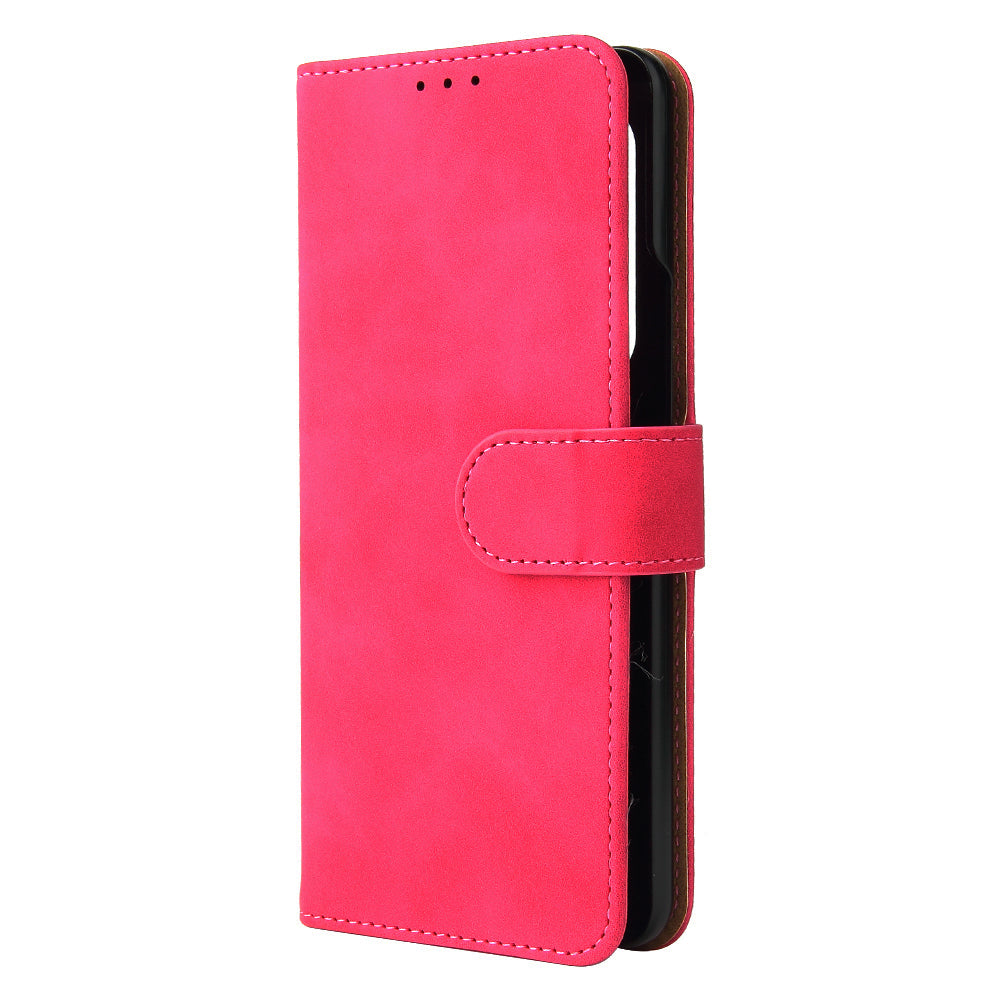 Skin-touch Wallet Stand Leather Case Phone Protective Cover for Samsung Galaxy Z Fold3 5G