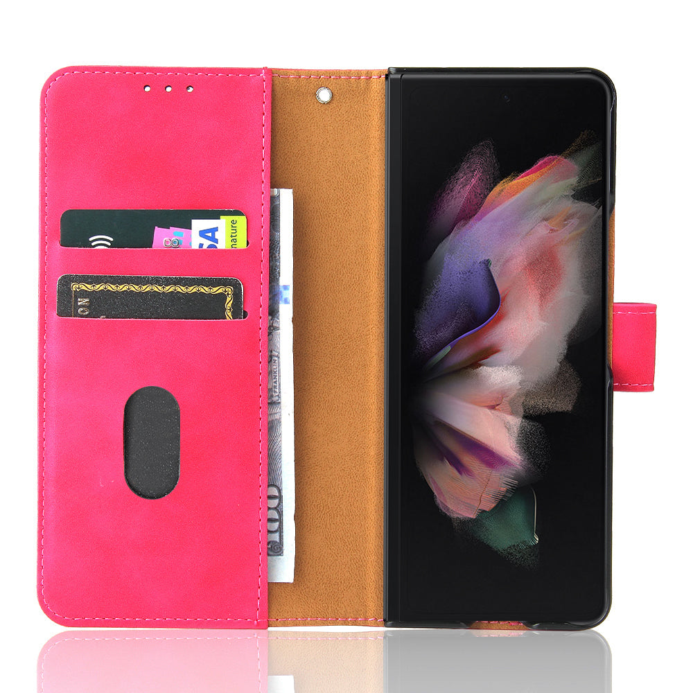 Skin-touch Wallet Stand Leather Case Phone Protective Cover for Samsung Galaxy Z Fold3 5G