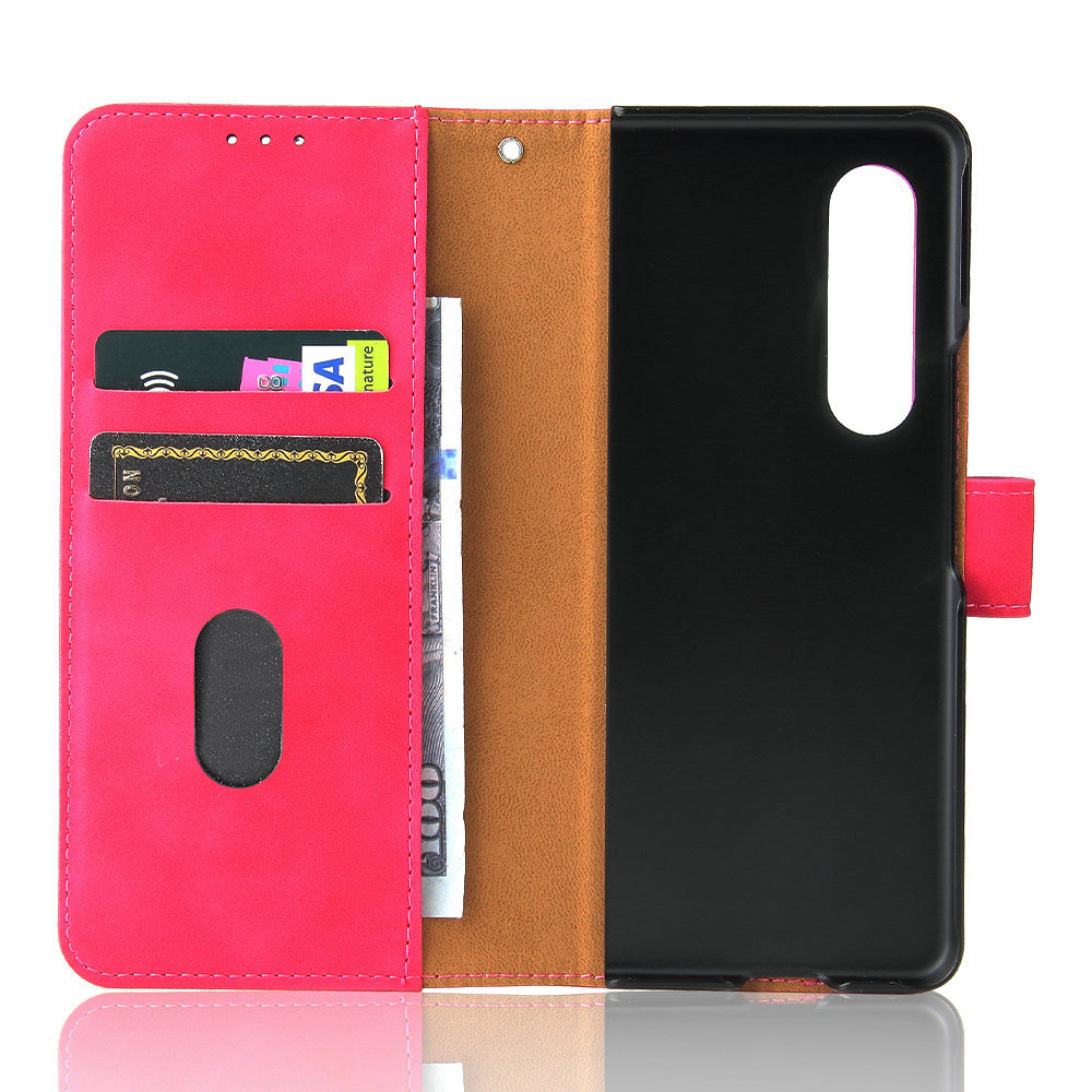 Skin-touch Wallet Stand Leather Case Phone Protective Cover for Samsung Galaxy Z Fold3 5G