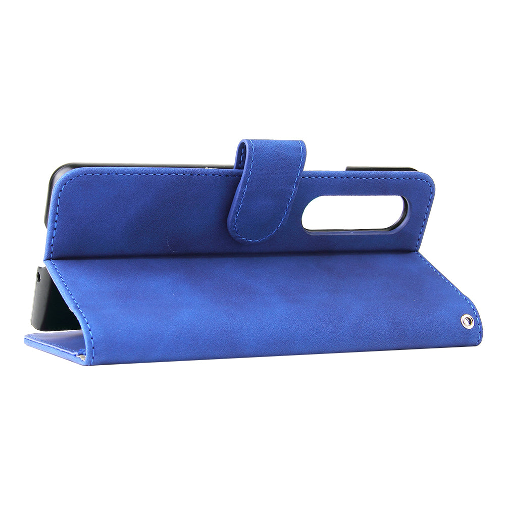 Skin-touch Wallet Stand Leather Case Phone Protective Cover for Samsung Galaxy Z Fold3 5G