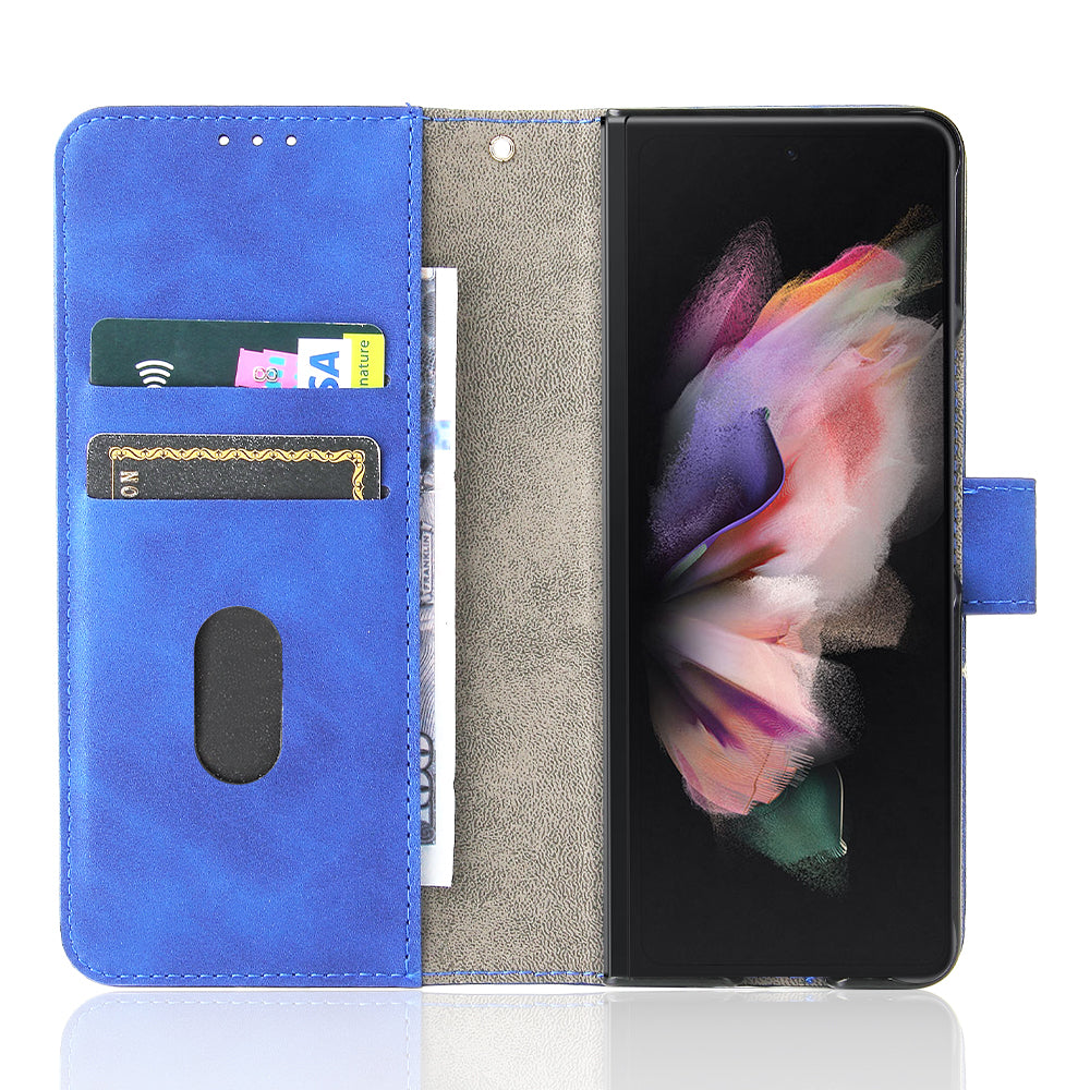 Skin-touch Wallet Stand Leather Case Phone Protective Cover for Samsung Galaxy Z Fold3 5G