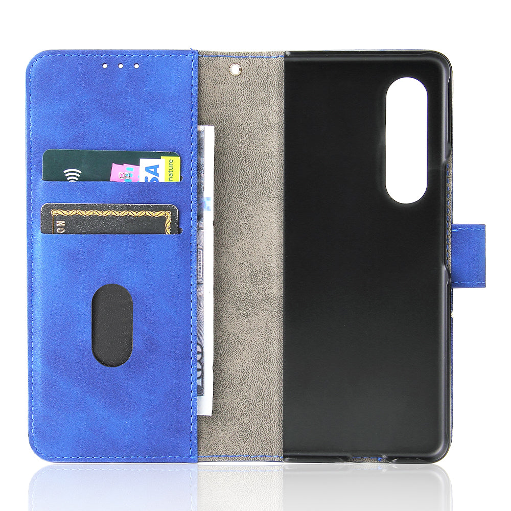 Skin-touch Wallet Stand Leather Case Phone Protective Cover for Samsung Galaxy Z Fold3 5G
