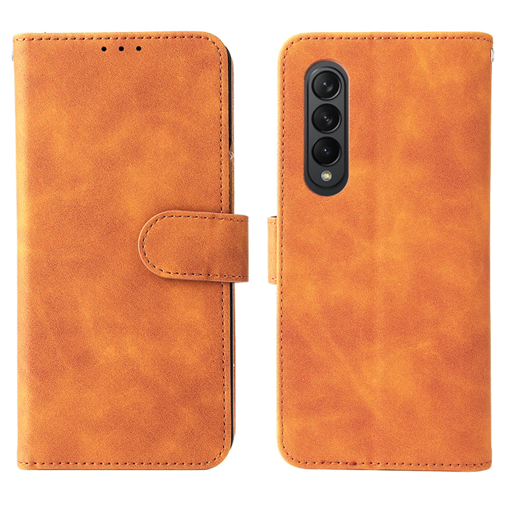 Skin-touch Wallet Stand Leather Case Phone Protective Cover for Samsung Galaxy Z Fold3 5G