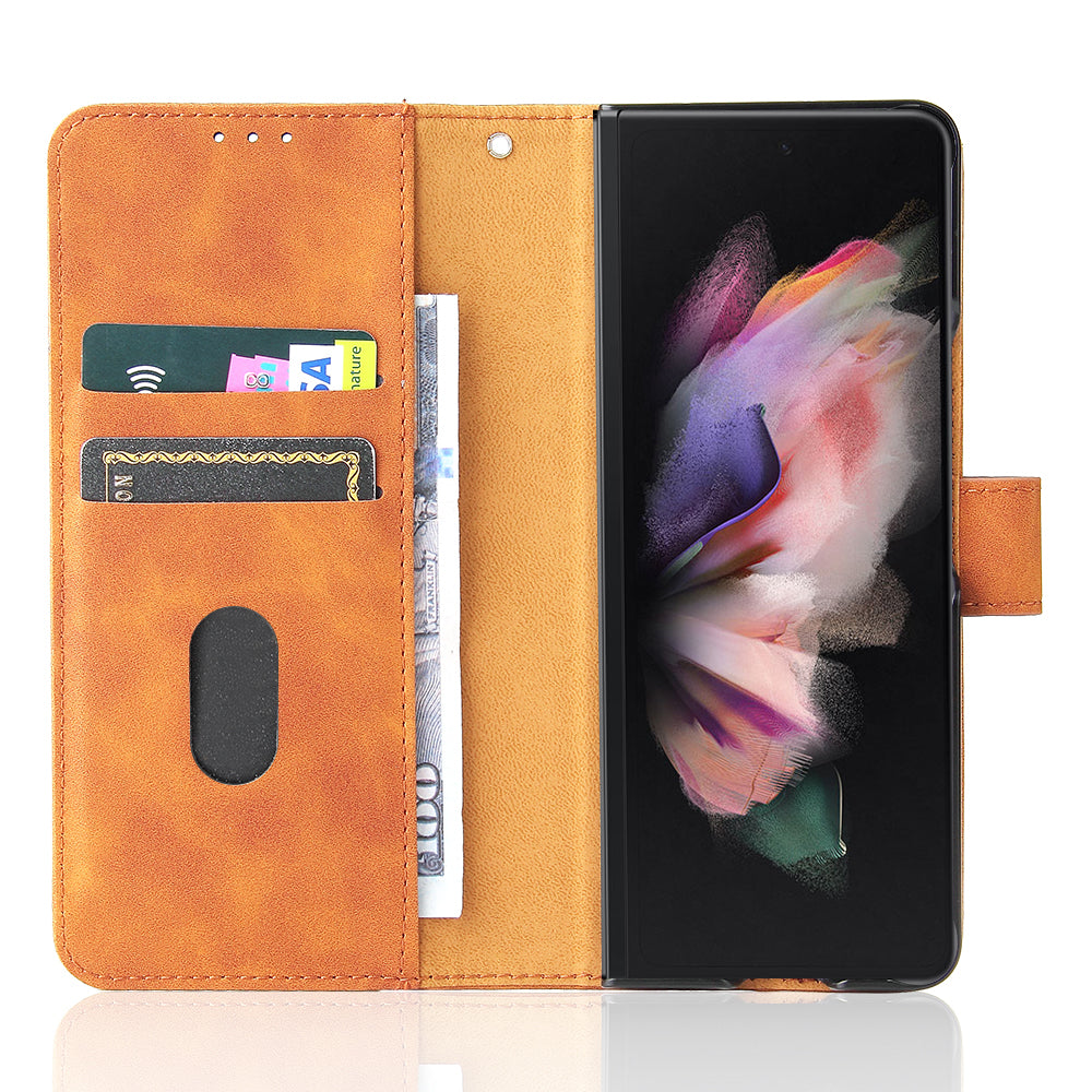Skin-touch Wallet Stand Leather Case Phone Protective Cover for Samsung Galaxy Z Fold3 5G