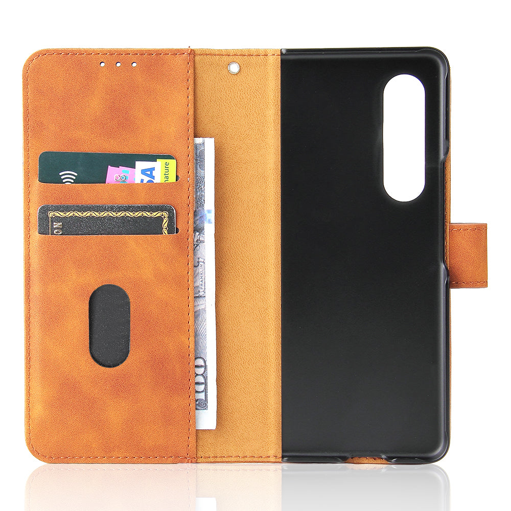 Skin-touch Wallet Stand Leather Case Phone Protective Cover for Samsung Galaxy Z Fold3 5G